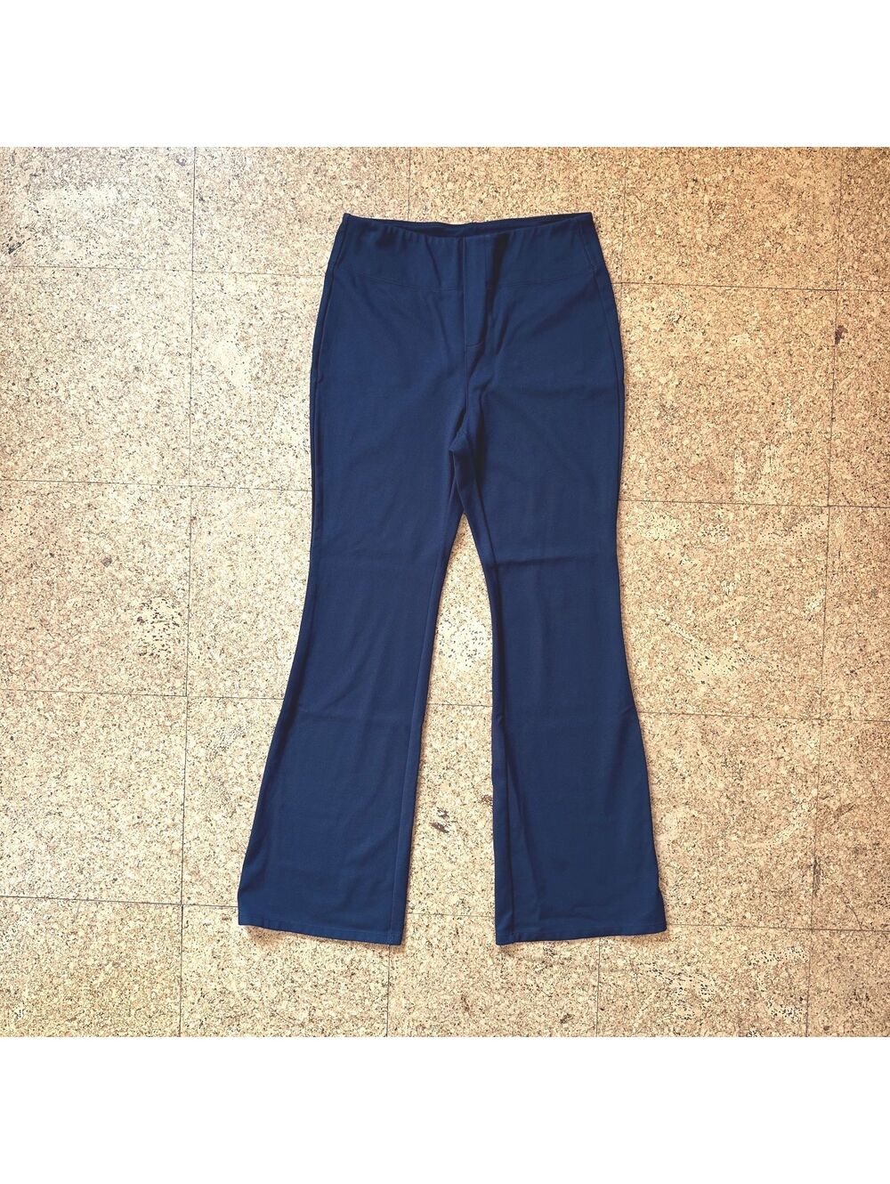 Halara Flex High Waisted Back Pockets Slight Flare Work Pants MEDIUM Navy Blue